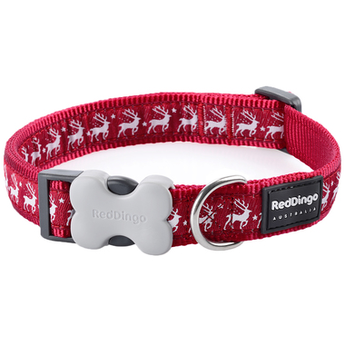 Red Dingo Winter Reindeer Dog Collar