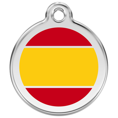 Red Dingo Spanish Flag Enamel Pet ID Tag