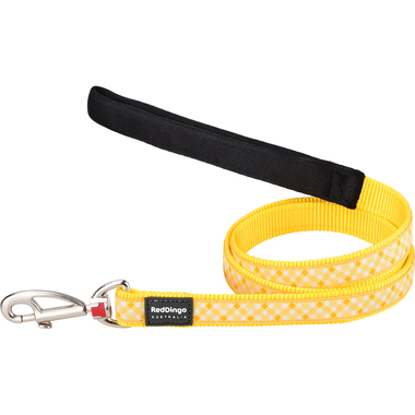 Red Dingo Gingham Yellow Dog Lead