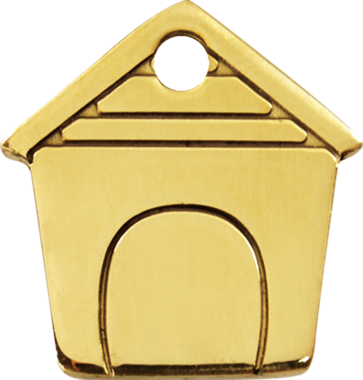 Red Dingo Brass Dog House Pet ID Tag
